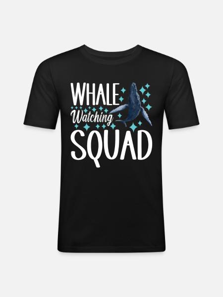 Whale Watchers - Men's Slim Fit T-Shirt - black