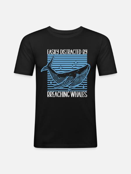 Whale Watchers - Men's Slim Fit T-Shirt - black