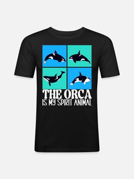 Whale Whale Watching Orca - Men's Slim Fit T-Shirt - black