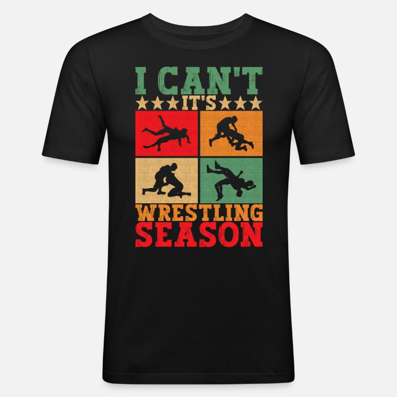 Wrestling Ringen Ringer - Männer Slim Fit T-Shirt - Schwarz