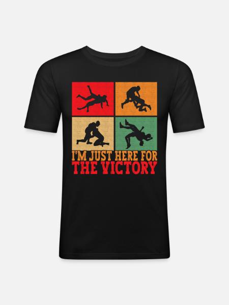 Lutte Lutteurs Lutteurs - T-shirt près du corps Homme - noir
