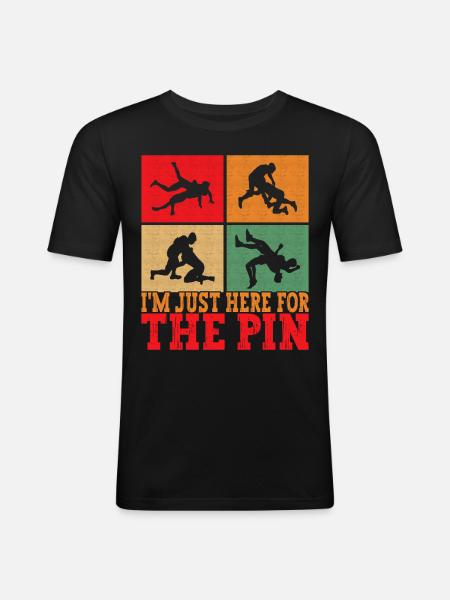 Wrestling Ringen Ringer - Männer Slim Fit T-Shirt - Schwarz