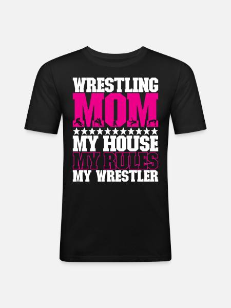 Lutte Maman Lutteuse - T-shirt près du corps Homme - noir