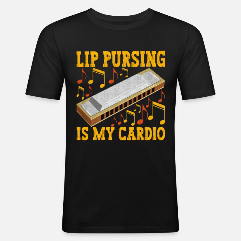 Harmonica Harmonica - T-shirt près du corps Homme - noir