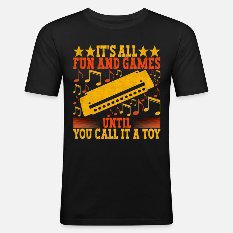 Harmonica Harmonica - T-shirt près du corps Homme - noir