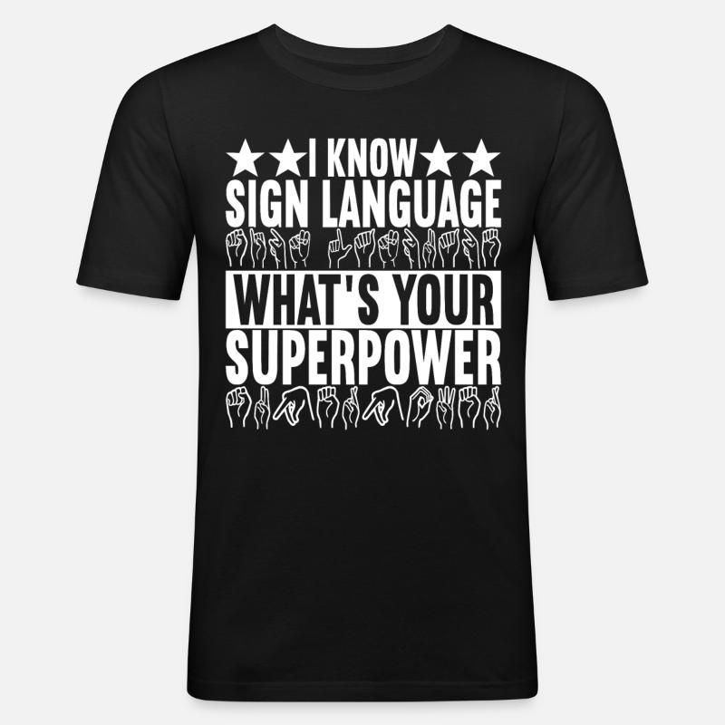 Deaf Deaf Mute Deaf - Men's Slim Fit T-Shirt - black