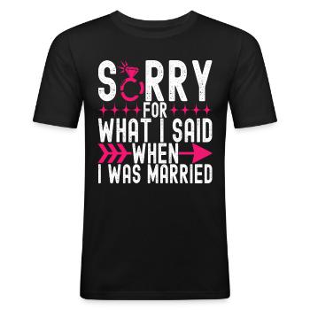 Divorce Divorcé - T-shirt près du corps Homme - noir - Devant - Nik (191cm)