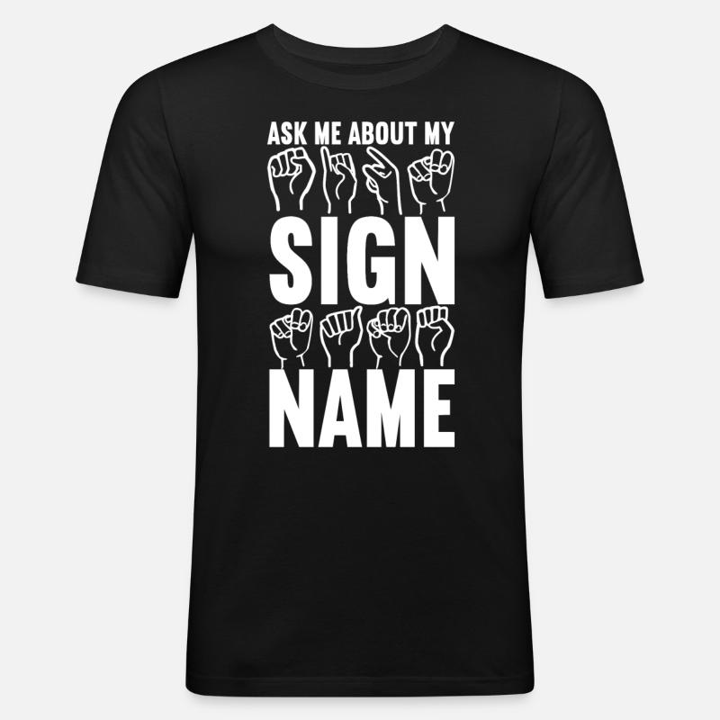 Deaf Deaf Mute Deaf - Men's Slim Fit T-Shirt - black