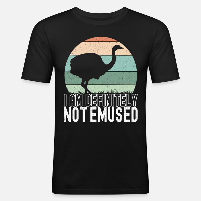 Emu Strauß - Männer Slim Fit T-Shirt - Schwarz