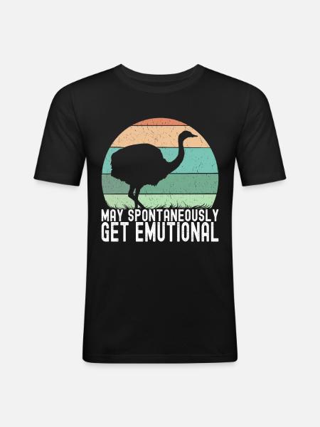 Emu Strauss - Men's Slim Fit T-Shirt - black
