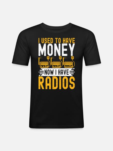 Ham Radio Ham Funker - Männer Slim Fit T-Shirt - Schwarz