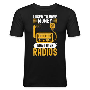 Ham Radio Ham Funker - Männer Slim Fit T-Shirt - Schwarz - Vorne - Nik (191cm)
