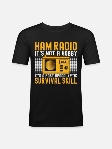 Ham Radio Ham Funker - Männer Slim Fit T-Shirt - Schwarz