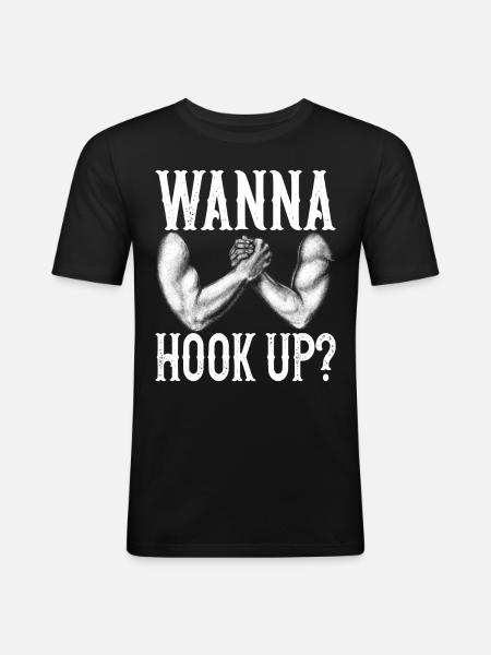 Bras de fer - T-shirt près du corps Homme - noir