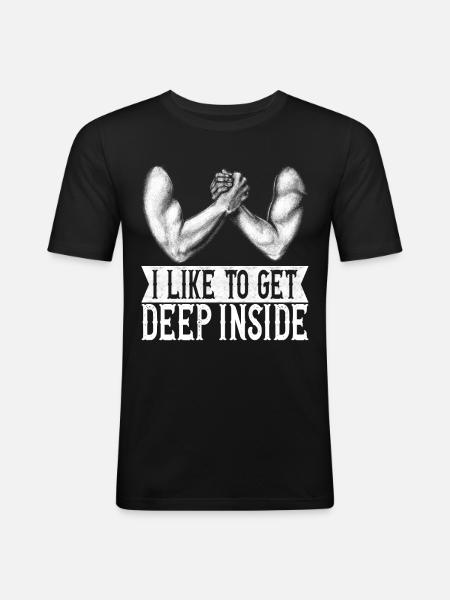 Bras de fer - T-shirt près du corps Homme - noir