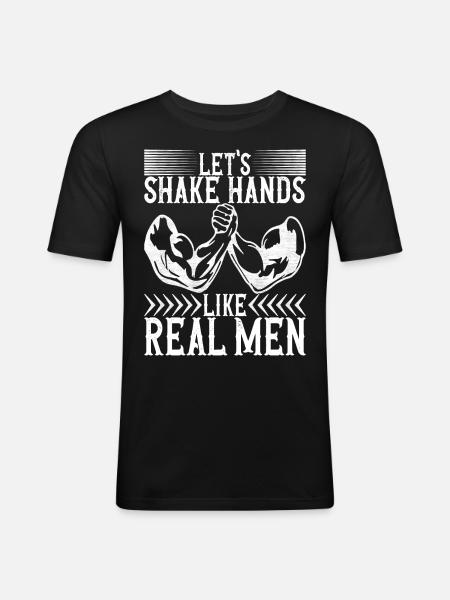 Bras de fer - T-shirt près du corps Homme - noir