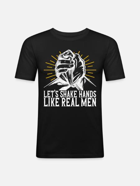 Bras de fer - T-shirt près du corps Homme - noir
