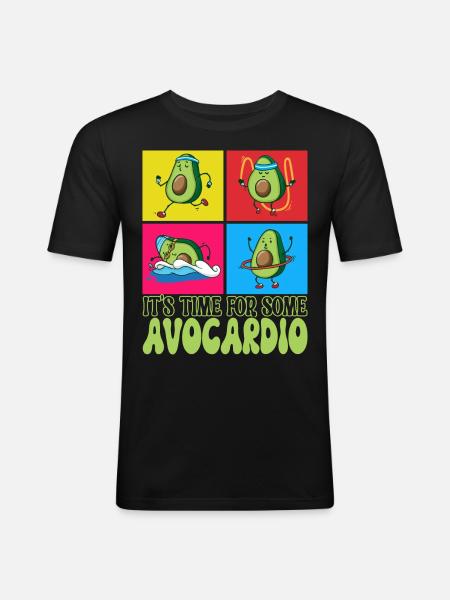Avocardio Avocado Fitness - Men's Slim Fit T-Shirt - black