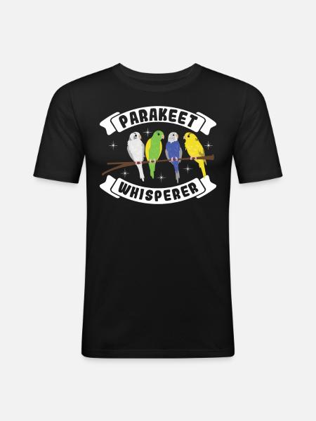 Parakeet Whisperer - Men's Slim Fit T-Shirt - black