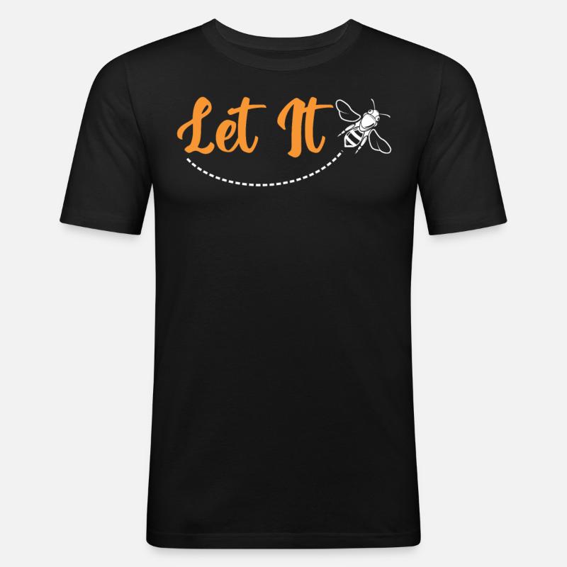 Let it - Männer Slim Fit T-Shirt - Schwarz