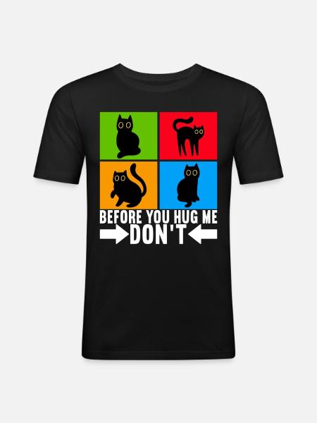 Cats Misanthrope Sarcasm - Men's Slim Fit T-Shirt - black