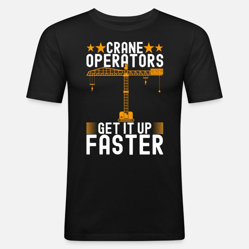 Kranführer Kranfahrer - Männer Slim Fit T-Shirt - Schwarz