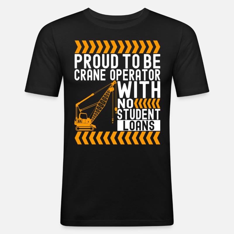 Kranführer Kranfahrer - Männer Slim Fit T-Shirt - Schwarz