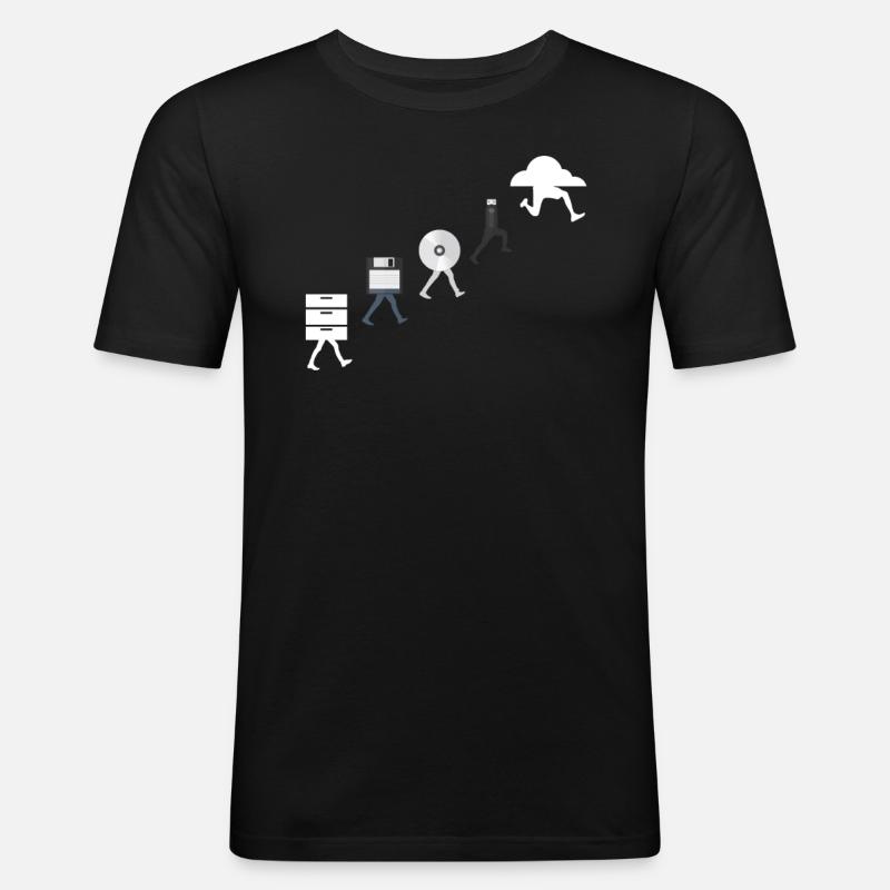 Cloud Data Design - Männer Slim Fit T-Shirt - Schwarz
