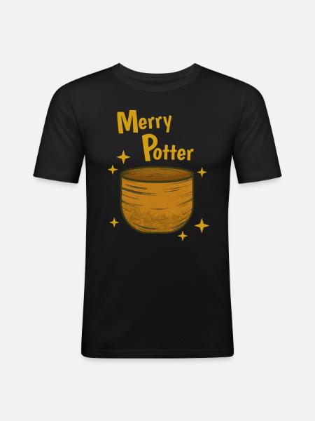 Happy Funny Pottery Hobby - T-shirt près du corps Homme - noir