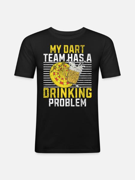 Retro dartskive Dartskive 180 til dartspillere - Herre Slim Fit T-Shirt - sort