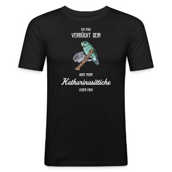 Katharinasittich I Sittich ZiervogelMotiv für - Männer Slim Fit T-Shirt - Schwarz - Vorne - Nik (191cm)