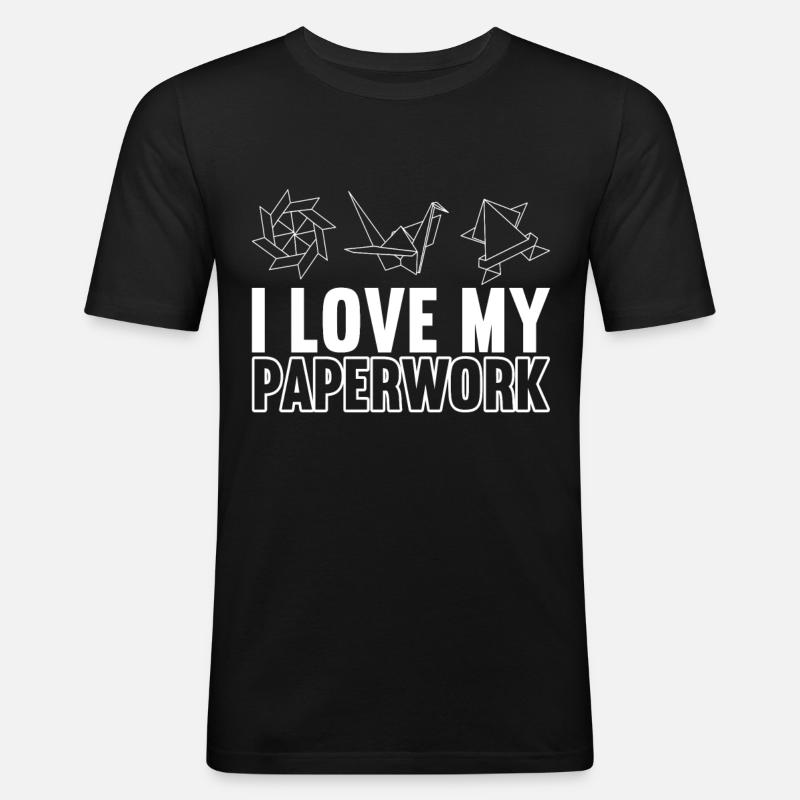 Origami - Männer Slim Fit T-Shirt - Schwarz