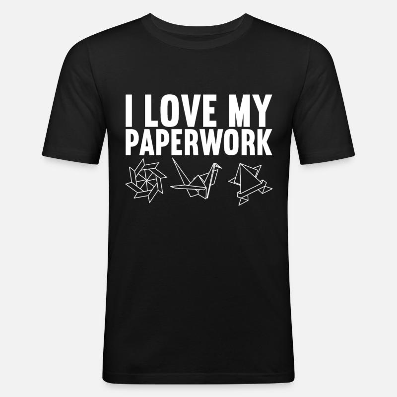 Origami - Männer Slim Fit T-Shirt - Schwarz