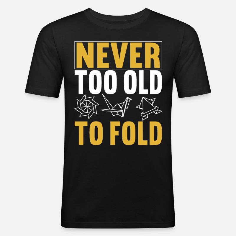 Origami - Männer Slim Fit T-Shirt - Schwarz