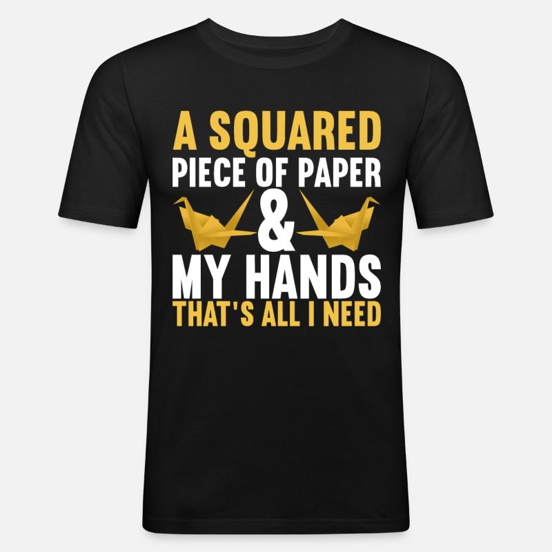 Origami - Männer Slim Fit T-Shirt - Schwarz