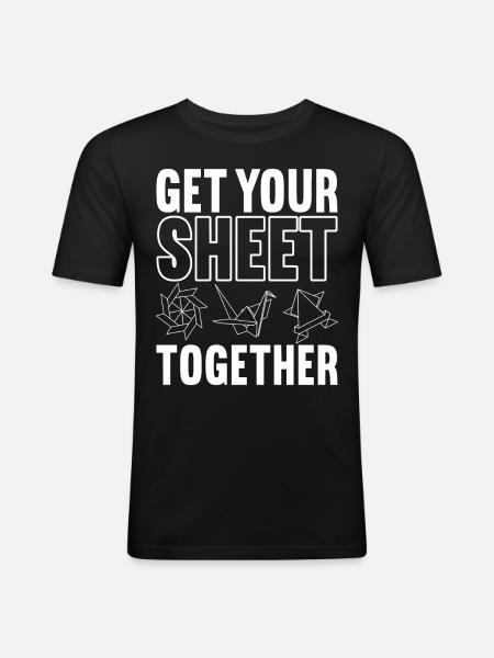 Origami - T-shirt près du corps Homme - noir