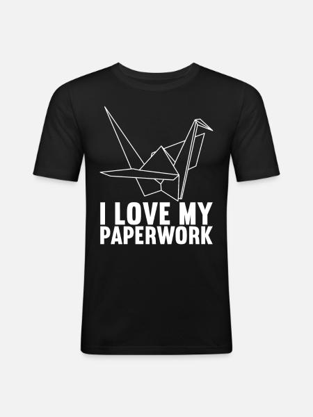Origami - Männer Slim Fit T-Shirt - Schwarz