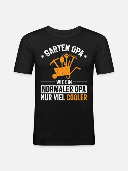 Garten Opa - Männer Slim Fit T-Shirt - Schwarz