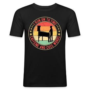 Joueur de flipper - T-shirt près du corps Homme - noir - Devant - Nik (191cm)