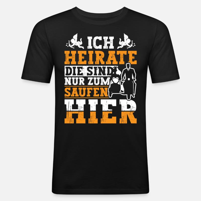 Ich Heirate Junggesellenabschied - Männer Slim Fit T-Shirt - Schwarz