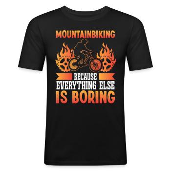 Le VTT parce que tout le reste - T-shirt près du corps Homme - noir - Devant - Nik (191cm)