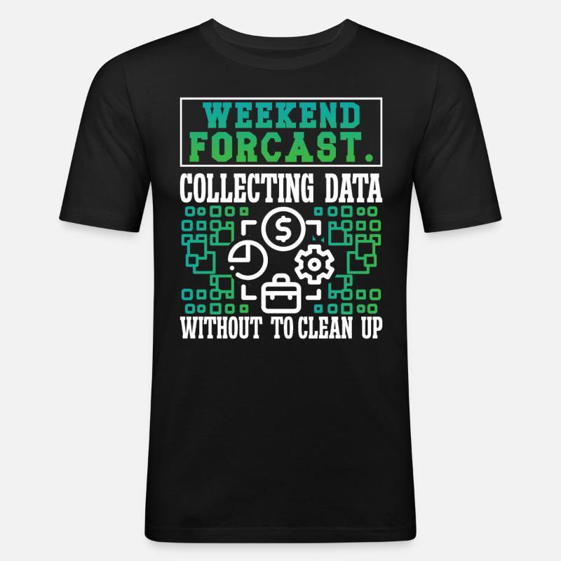 Collecting Data - Männer Slim Fit T-Shirt - Schwarz