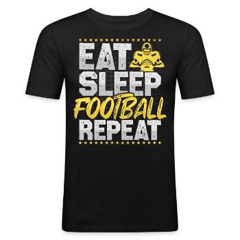 American Football Eat Sleep Repeat Hobby Football - Men's Slim Fit T-Shirt - black - Front - Nik (191cm)