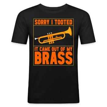 Trompete Trompetenspieler - Männer Slim Fit T-Shirt - Schwarz - Vorne - Nik (191cm)