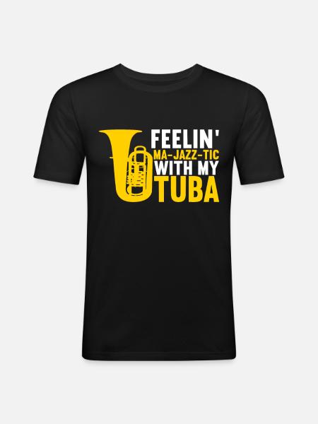 Tuba tuba player - Men's Slim Fit T-Shirt - black