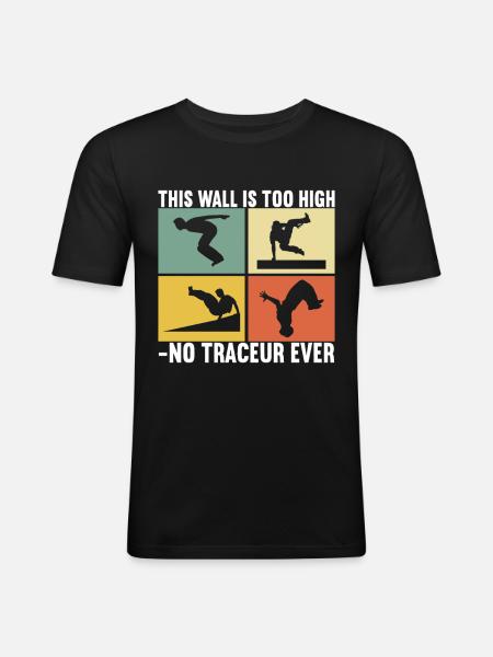 Parkour Freerunning - Men's Slim Fit T-Shirt - black