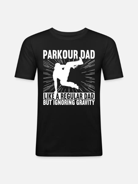 Parkour Freerunning - Men's Slim Fit T-Shirt - black