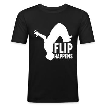 Parkour Freerunning - Men's Slim Fit T-Shirt - black - Front - Nik (191cm)