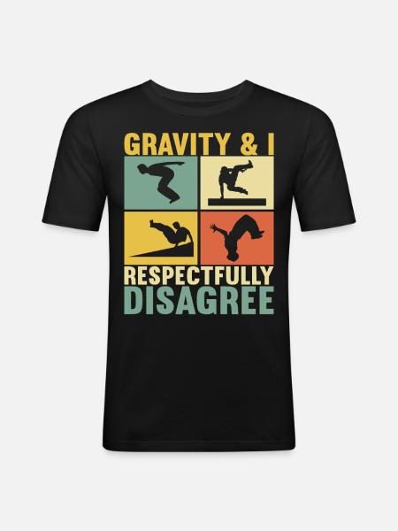 Parkour Freerunning - Men's Slim Fit T-Shirt - black