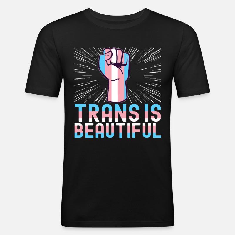 Transgender Trans LGBTQ - Männer Slim Fit T-Shirt - Schwarz